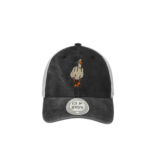 Gorra trucker deslavada negra "Duck You" – Estilo fresco con buena vibra